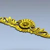 Ornate rosette horizontal ornament stl model for CNC