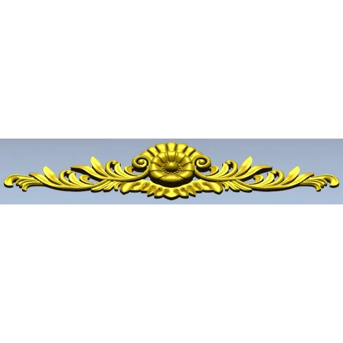 Ornate rosette horizontal ornament stl model for CNC