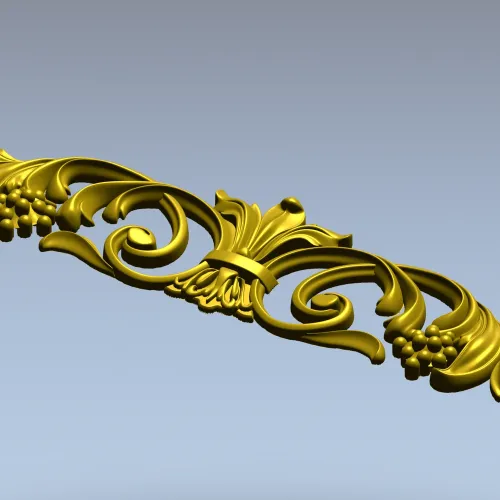 Baroque Acanthus Vine Cartouche - STL 3D Model for CNC