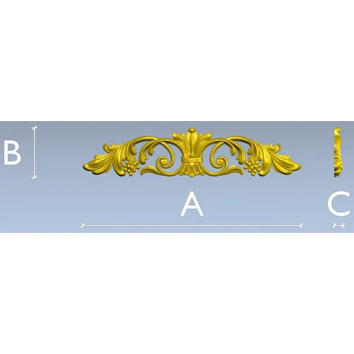 Baroque Acanthus Vine Cartouche - STL 3D Model for CNC