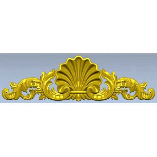 Seashell Rocaille Crest - STL 3D model for CNC milling