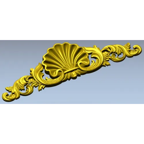 Seashell Rocaille Crest - STL 3D model for CNC milling