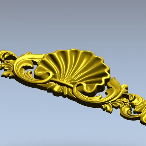 Seashell Rocaille Crest - STL 3D model for CNC milling