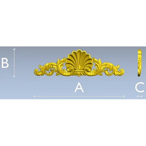 Seashell Rocaille Crest - STL 3D model for CNC milling