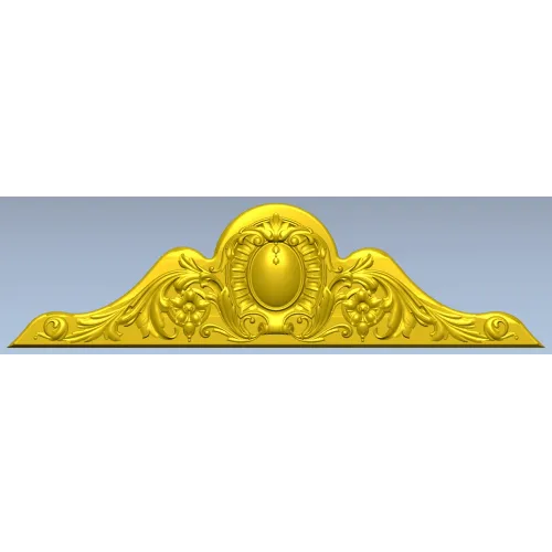 Classic Oval Cartouche Pediment - STL 3D Model for CNC