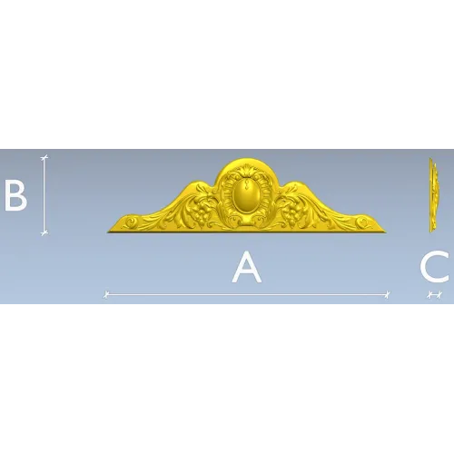 Classic Oval Cartouche Pediment - STL 3D Model for CNC