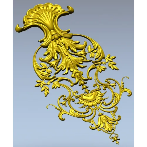 Рокайльный картуш в стиле рококо - 3D модель STL для ЧПУ