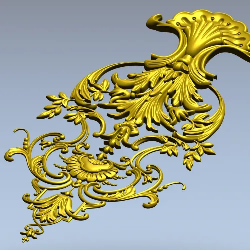 Рокайльный картуш в стиле рококо - 3D модель STL для ЧПУ
