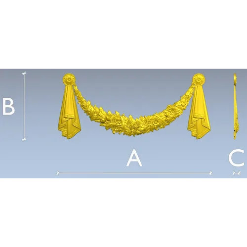 Floral Festoon Garland STL for CNC Router