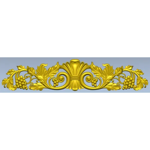 Vine Shell Cartouche - STL 3D model for CNC