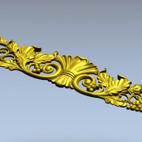 Vine Shell Cartouche - STL 3D model for CNC