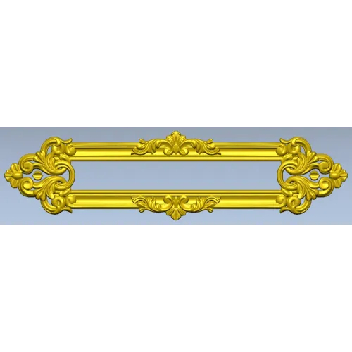 Baroque Ribbon Cartouche STL 3D Model for CNC Milling