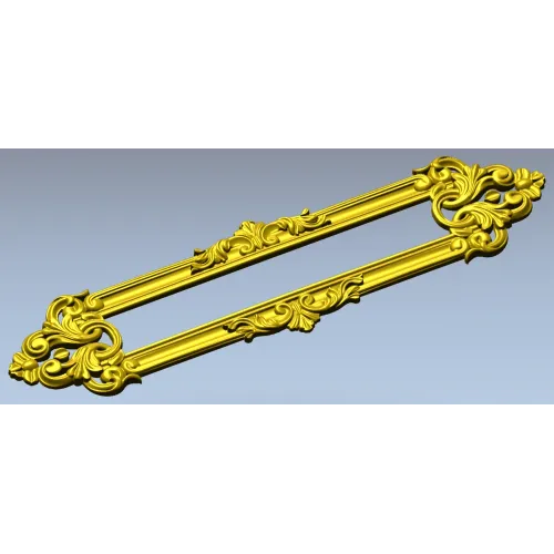 Baroque Ribbon Cartouche STL 3D Model for CNC Milling