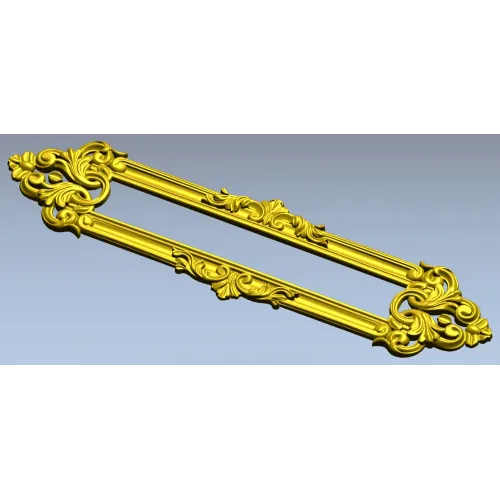 Baroque Ribbon Cartouche STL 3D Model for CNC Milling