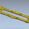 Baroque Ribbon Cartouche STL 3D Model for CNC Milling