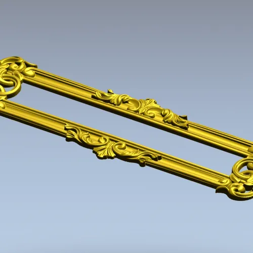 Baroque Ribbon Cartouche STL 3D Model for CNC Milling