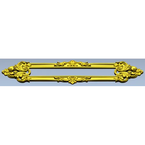 Baroque Ribbon Cartouche STL 3D Model for CNC Milling