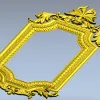 Барочная декор-рама STL для ЧПУ с растительным орнаментом