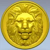 Lion Medallion Relief STL for CNC Carving