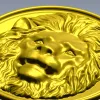 Lion Medallion Relief STL for CNC Carving