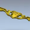 Горизонтальный картуш в стиле рококо - 3D модель STL для ЧПУ