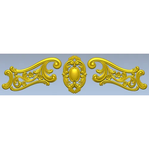 Rococo Cartouche and Scrolls STL for CNC wood carving