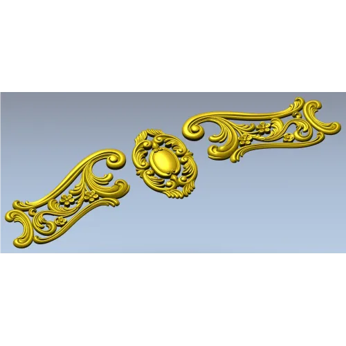 Rococo Cartouche and Scrolls STL for CNC wood carving