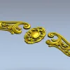 Rococo Cartouche and Scrolls STL for CNC wood carving