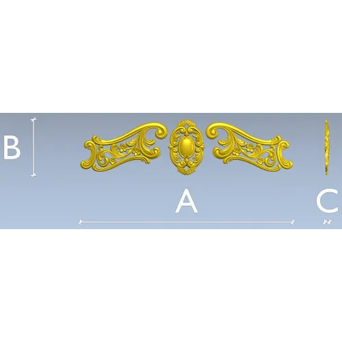 Rococo Cartouche and Scrolls STL for CNC wood carving