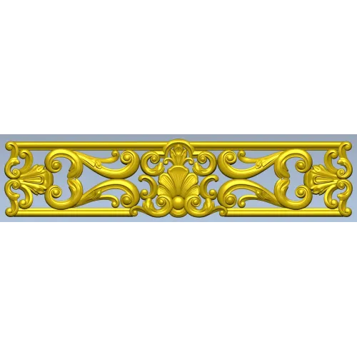 Ornate Shell & Acanthus Frieze - STL 3D Model for CNC