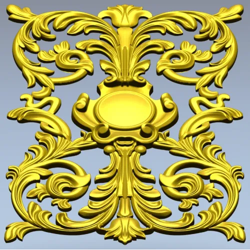 Акантовый картуш с медальоном - STL для ЧПУ