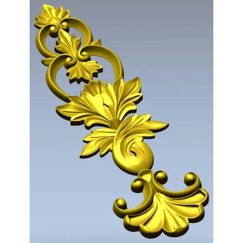 Acanthus Royale - high-relief STL 3D model for CNC ornamental applique