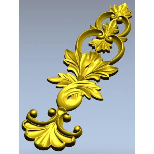 Acanthus Royale - high-relief STL 3D model for CNC ornamental applique