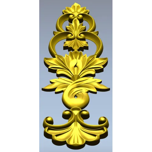 Acanthus Royale - high-relief STL 3D model for CNC ornamental applique
