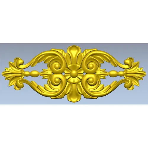 Rococo Floral Cartouche - STL 3D Model for CNC
