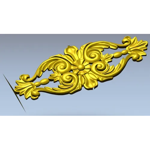 Rococo Floral Cartouche - STL 3D Model for CNC