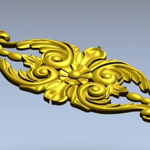 Rococo Floral Cartouche - STL 3D Model for CNC