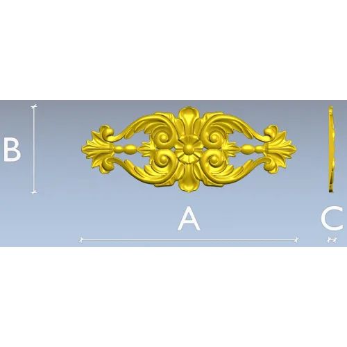 Rococo Floral Cartouche - STL 3D Model for CNC