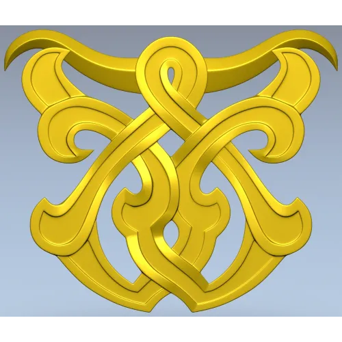 Interlace Cartouche - 3D STL model for CNC carving