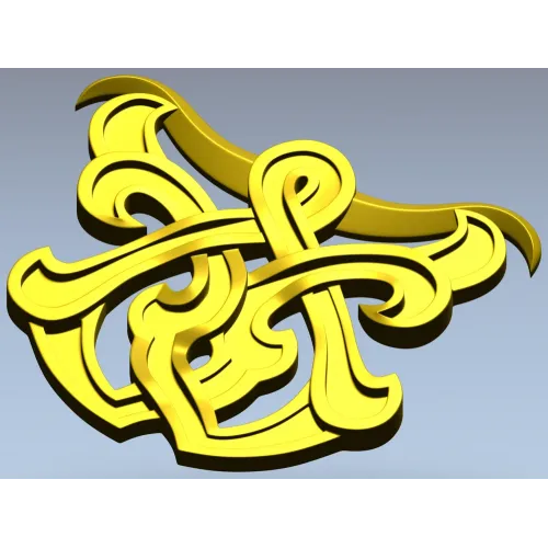 Interlace Cartouche - 3D STL model for CNC carving