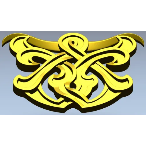 Interlace Cartouche - 3D STL model for CNC carving