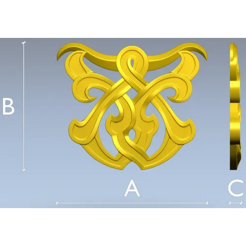 Interlace Cartouche - 3D STL model for CNC carving