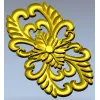 Elegant Floral Cartouche STL for CNC Milling