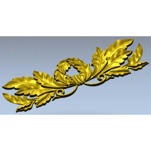 Laurel Wreath Acanthus Horizontal Applique STL