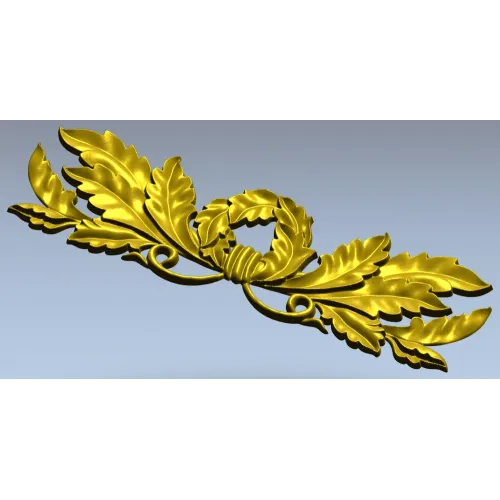 Laurel Wreath Acanthus Horizontal Applique STL