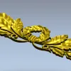 Laurel Wreath Acanthus Horizontal Applique STL