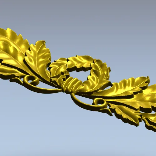 Laurel Wreath Acanthus Horizontal Applique STL