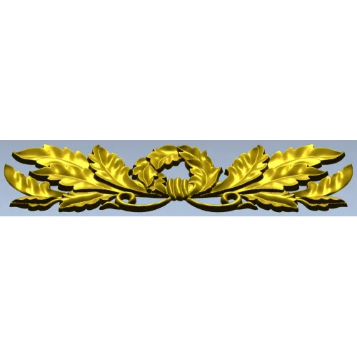 Laurel Wreath Acanthus Horizontal Applique STL