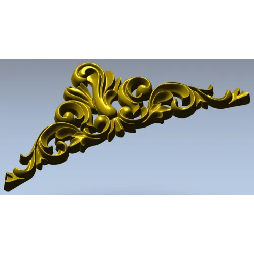 Baroque Acanthus Pediment STL 3D Model for CNC