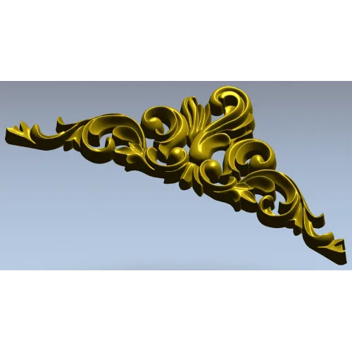 Baroque Acanthus Pediment STL 3D Model for CNC